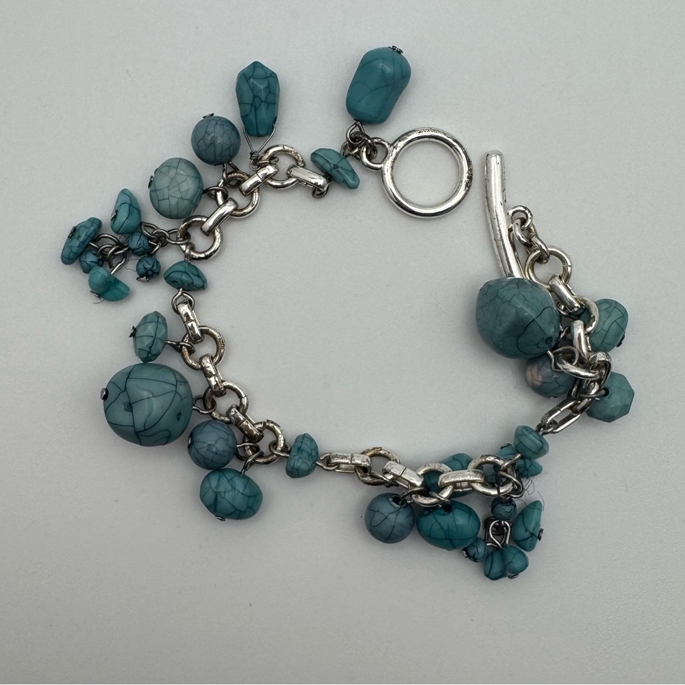 New Silver bracelet with Turquoise Charms